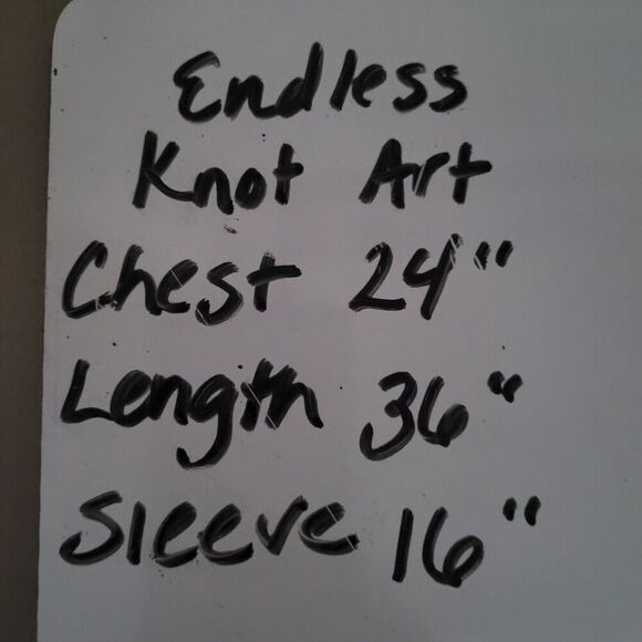 Endless Knot Art Jacquard Asymmetrical Tunic Blouse Women's M/L Black Artsy Boho - Picture 9 of 10